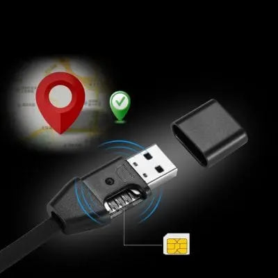 Intelligent Tracker Mini GPS Positioning USB Wire Fast Charging Data Cable 1M - BLACK tracksyshop
