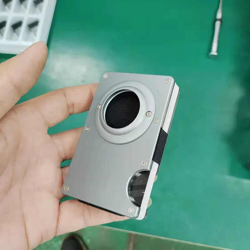 New Aluminum Card Holder Location Tracker Protective Cover tracksyshop