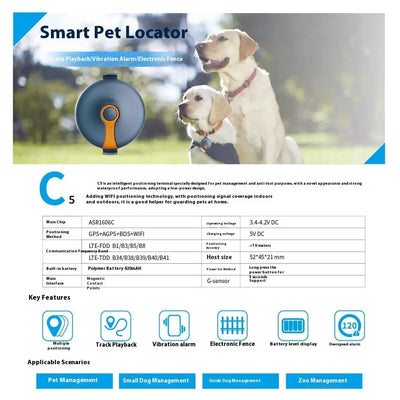GPS Pet Tracker 4G Netcom Beidou Locator Kitty tracksyshop