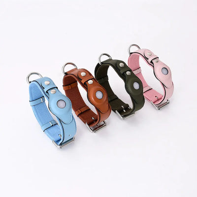 Airtag Pet Collar Tracker Protective Cover Leather Collar tracksyshop