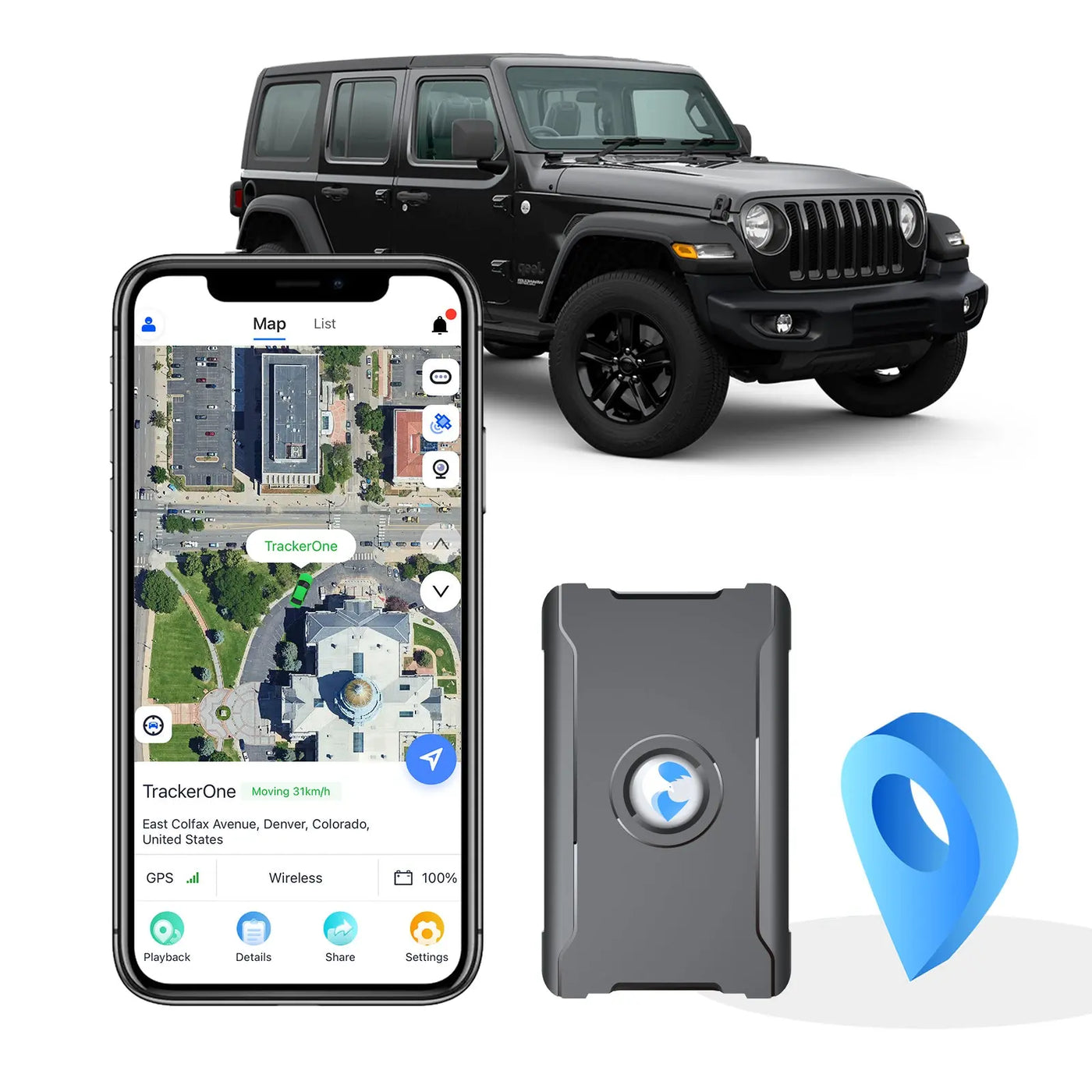 Anti-Theft Hidden GPS Tracker With Remote Control Real-Time Vehicle Tracker For Car, Truck, Motorcycle & Luggage, Subscription Required tracksyshop